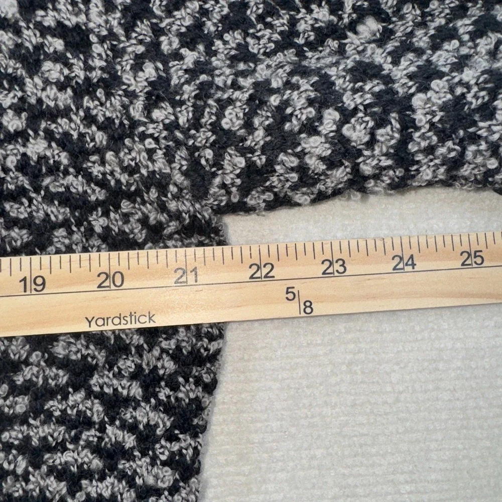 Peruvian Connection Cardigan Women XL Black Grey Merino‎ Wool Handknit Popcorn